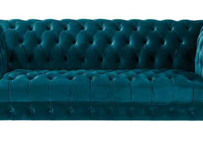 Chesterfield Turkish Velvet Couch Luxury Upholstered Furniture Sofa with Buttons Three-Seater